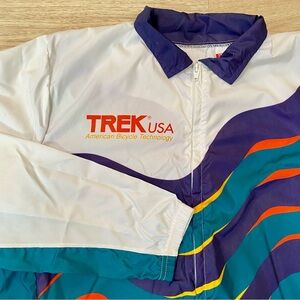 TREK USA Barrier Jacket Men’s Medium White Full Zip Long Sleeve Windbreaker Top